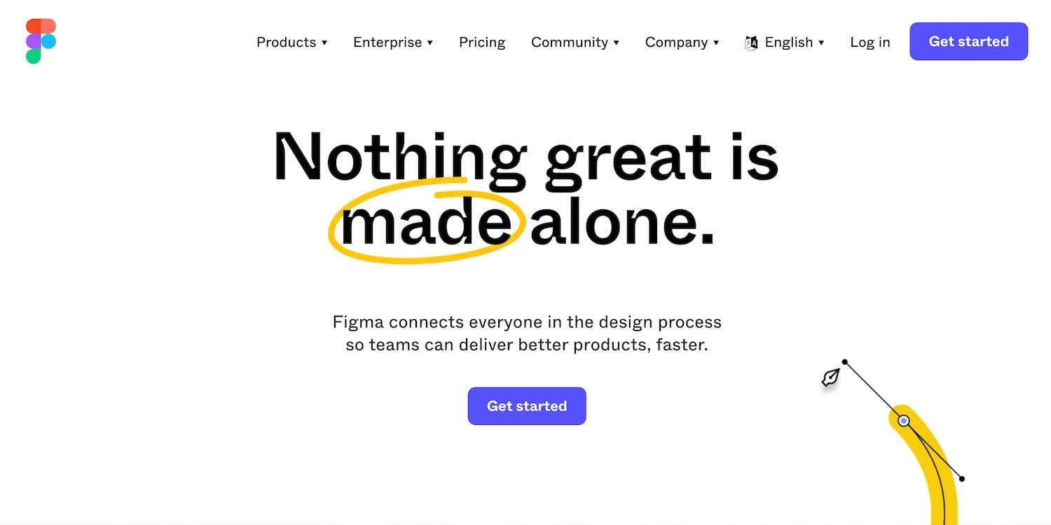 Screenshot of the Figma homepage