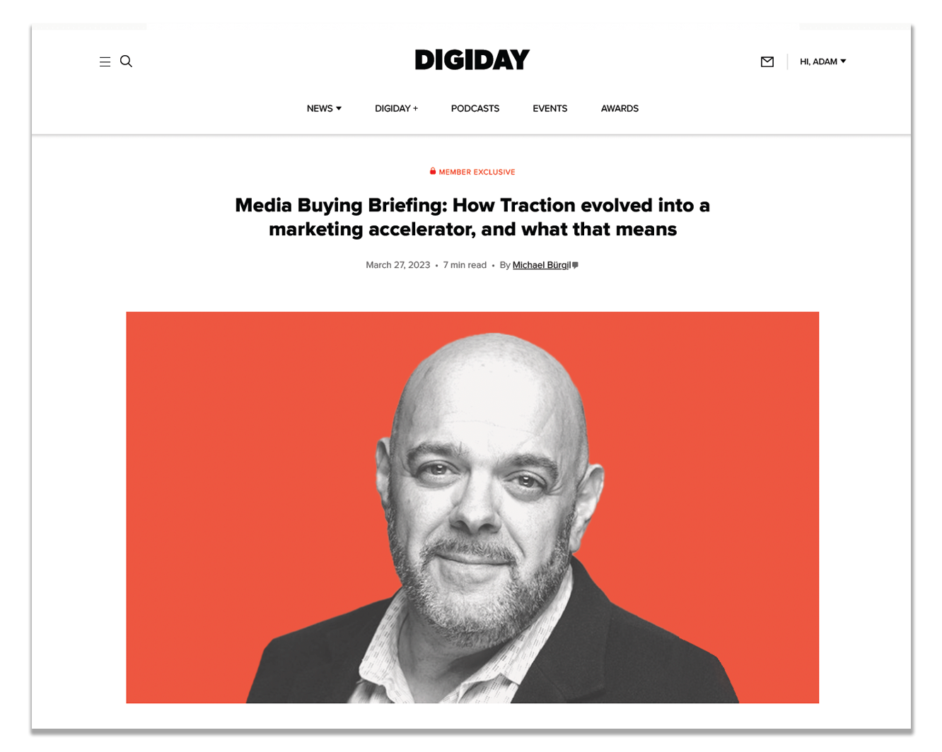Adam Kleinberg on Digiday: How Traction Evolved in a Marketing Accelerator